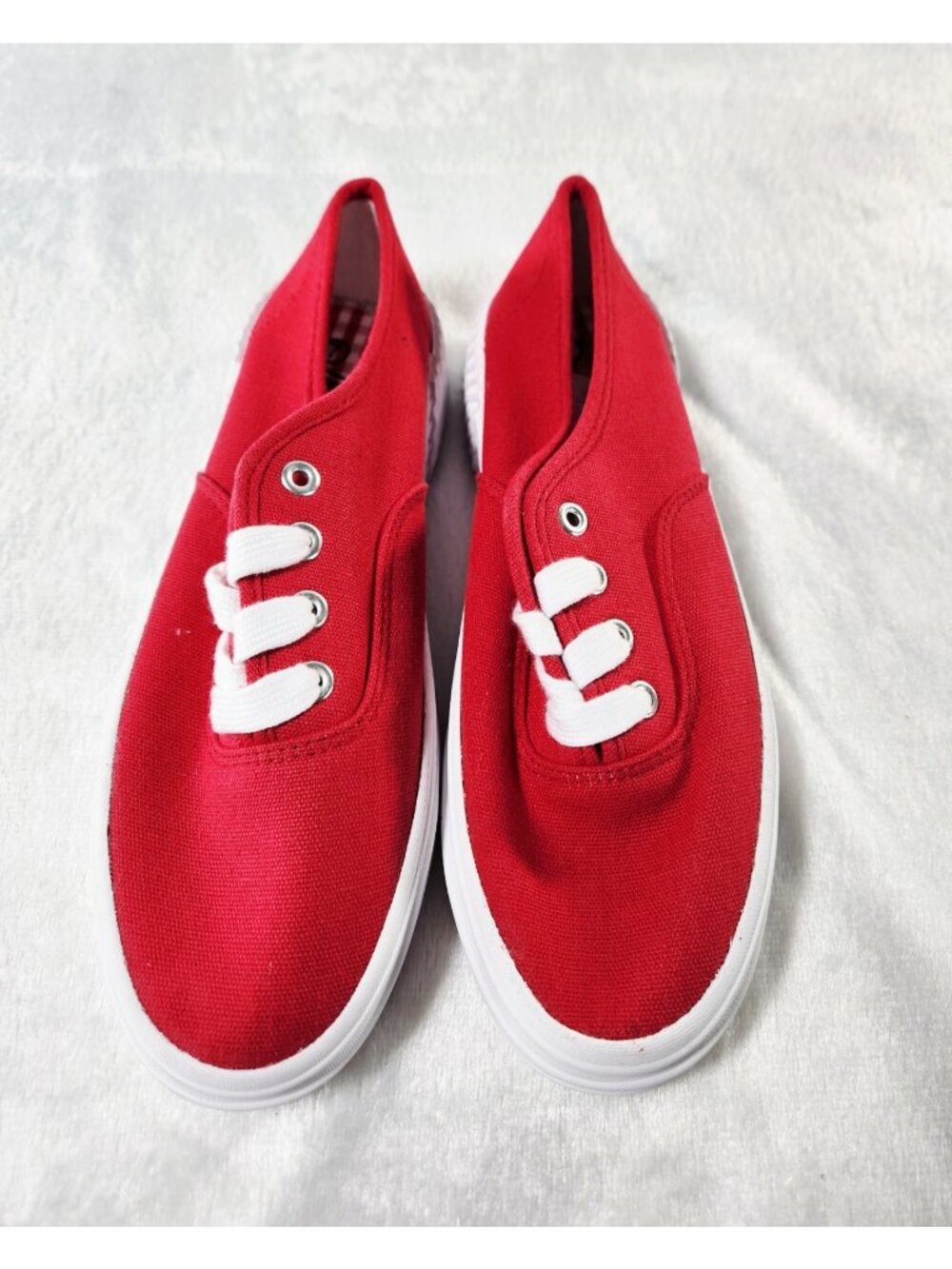US Sports Canvas Sneakers - Red and White - SZ 7